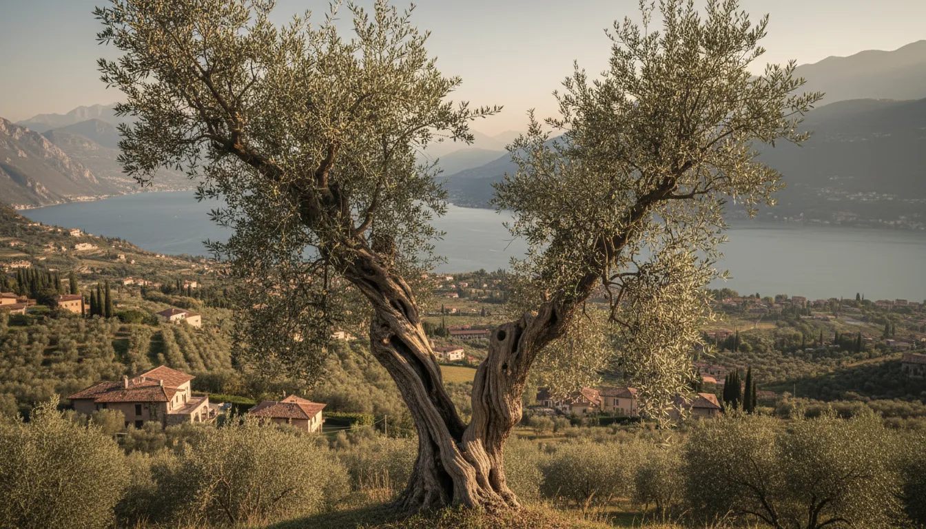 Ulivi secolari in paesaggio lombardo del Lago di Garda