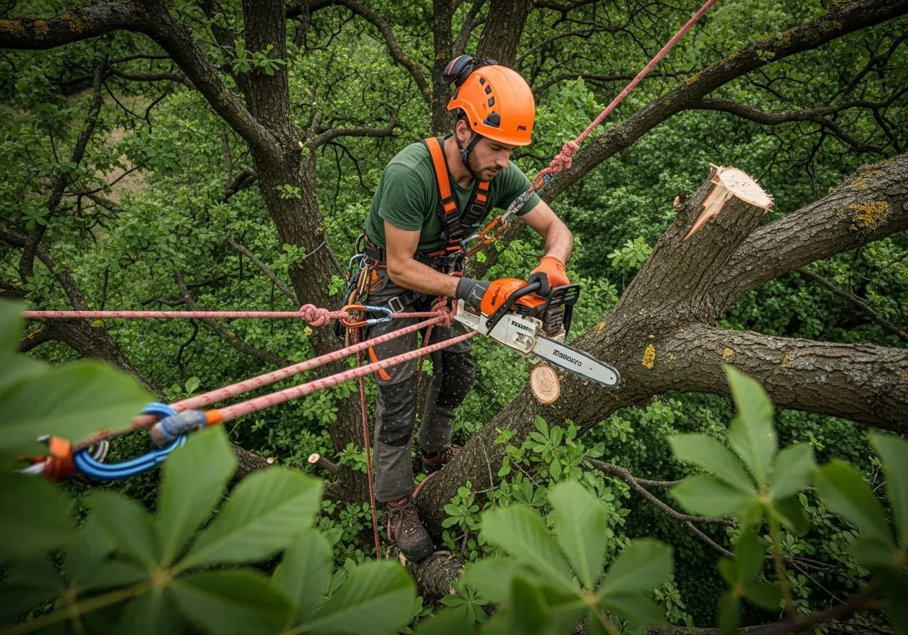 Tree climber smonta un grande albero compromesso in sicurezza
